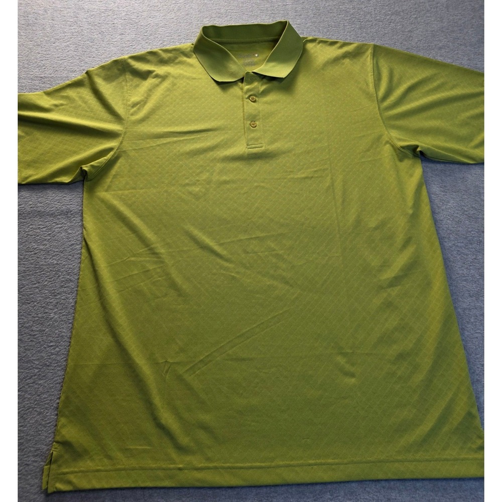 Arnold Palmer Mens‎ XL Green Golf Polo Shirt Performance S/S Umbrella Logo